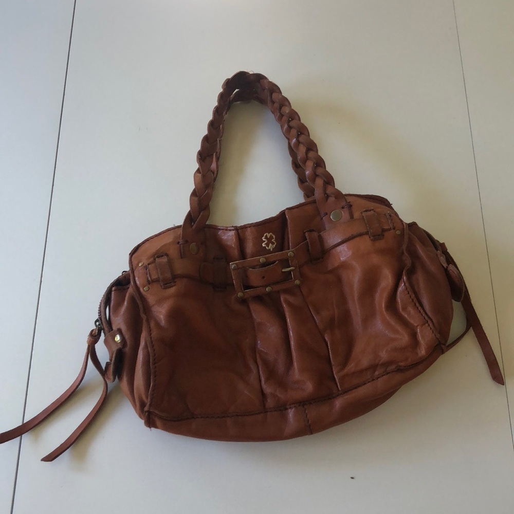 Chestnut leather Lucky Brand tote